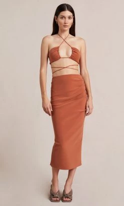 Bec&Bridge ALBA MIDI SKIRT - TERRACOTTA