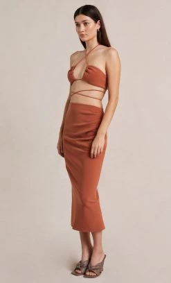 Bec&Bridge ALBA MIDI SKIRT - TERRACOTTA