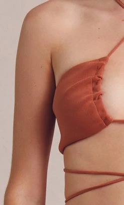 Bec&Bridge ALBA CROP TOP - TERRACOTTA Tops