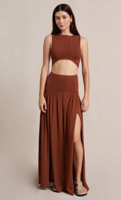 Bec&Bridge Bottoms AMALIA KNIT MAXI SKIRT - RUST