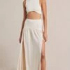 Bec&Bridge AMALIA KNIT CROP TOP - CREAM