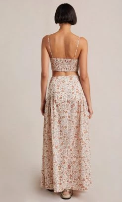 Bec&Bridge JANICE SHIRRED CROP TOP - PRINT