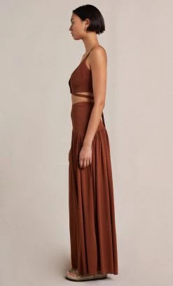 Bec&Bridge AMALIA KNIT TWIST TOP - RUST Tops