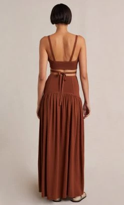 Bec&Bridge AMALIA KNIT TWIST TOP - RUST Tops