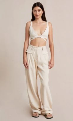 Bec&Bridge AMALIA KNIT TWIST TOP - CREAM Tops