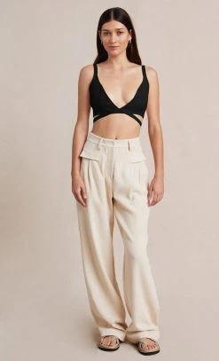 Bec&Bridge AMALIA KNIT TWIST TOP - BLACK