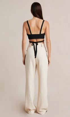 Bec&Bridge AMALIA KNIT TWIST TOP - BLACK