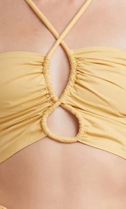 Bec&Bridge Tops ELI CROP TOP - STRAW