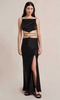 Bec&Bridge CASABLANCA MAXI SKIRT - BLACK Bottoms