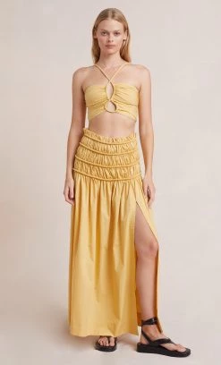 Bec&Bridge Tops ELI CROP TOP - STRAW