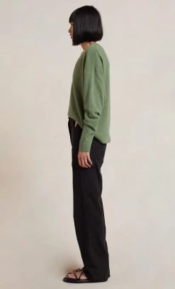 Bec&Bridge JODIE V NECK JUMPER - SAGE Tops