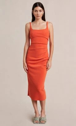 Bec&Bridge Dresses ELROY TUCK MIDI DRESS - FLAME