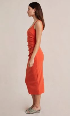 Bec&Bridge Dresses ELROY TUCK MIDI DRESS - FLAME 7 Bec&Bridge Dresses ELROY TUCK MIDI DRESS - FLAME