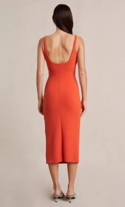 Bec&Bridge Dresses ELROY TUCK MIDI DRESS - FLAME 8 Bec&Bridge Dresses ELROY TUCK MIDI DRESS - FLAME