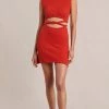 Bec&Bridge EFFIE KNIT MINI DRESS - CHERRY