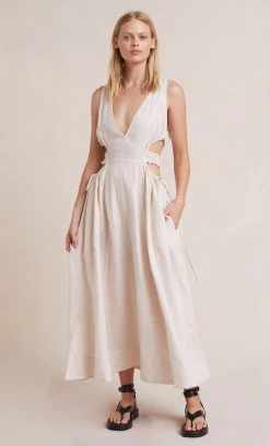 Bec&Bridge NOELLE V DRESS - NATURAL Dresses