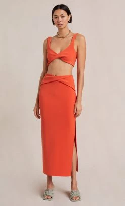 Bec&Bridge CLOVER MIDI SKIRT - FLAME