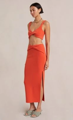 Bec&Bridge CLOVER MIDI SKIRT - FLAME