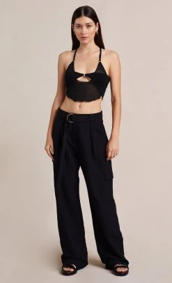 Bec&Bridge VERONICA EDGE KNIT BRA TOP - BLACK Tops
