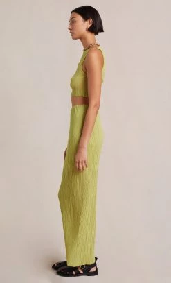 Bec&Bridge Bottoms PLISSE MIDI SKIRT - PISTACHIO