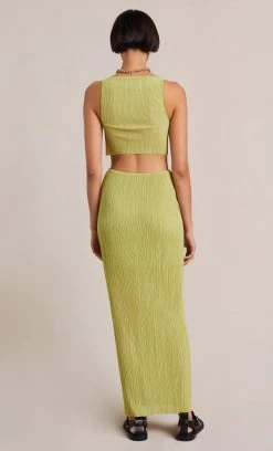 Bec&Bridge Bottoms PLISSE MIDI SKIRT - PISTACHIO