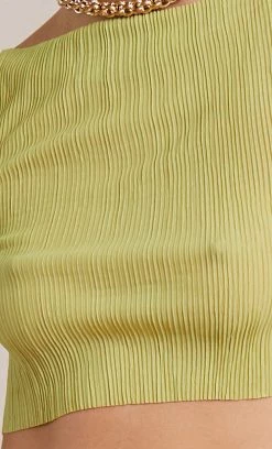 Bec&Bridge Tops PLISSE TOP - PISTACHIO
