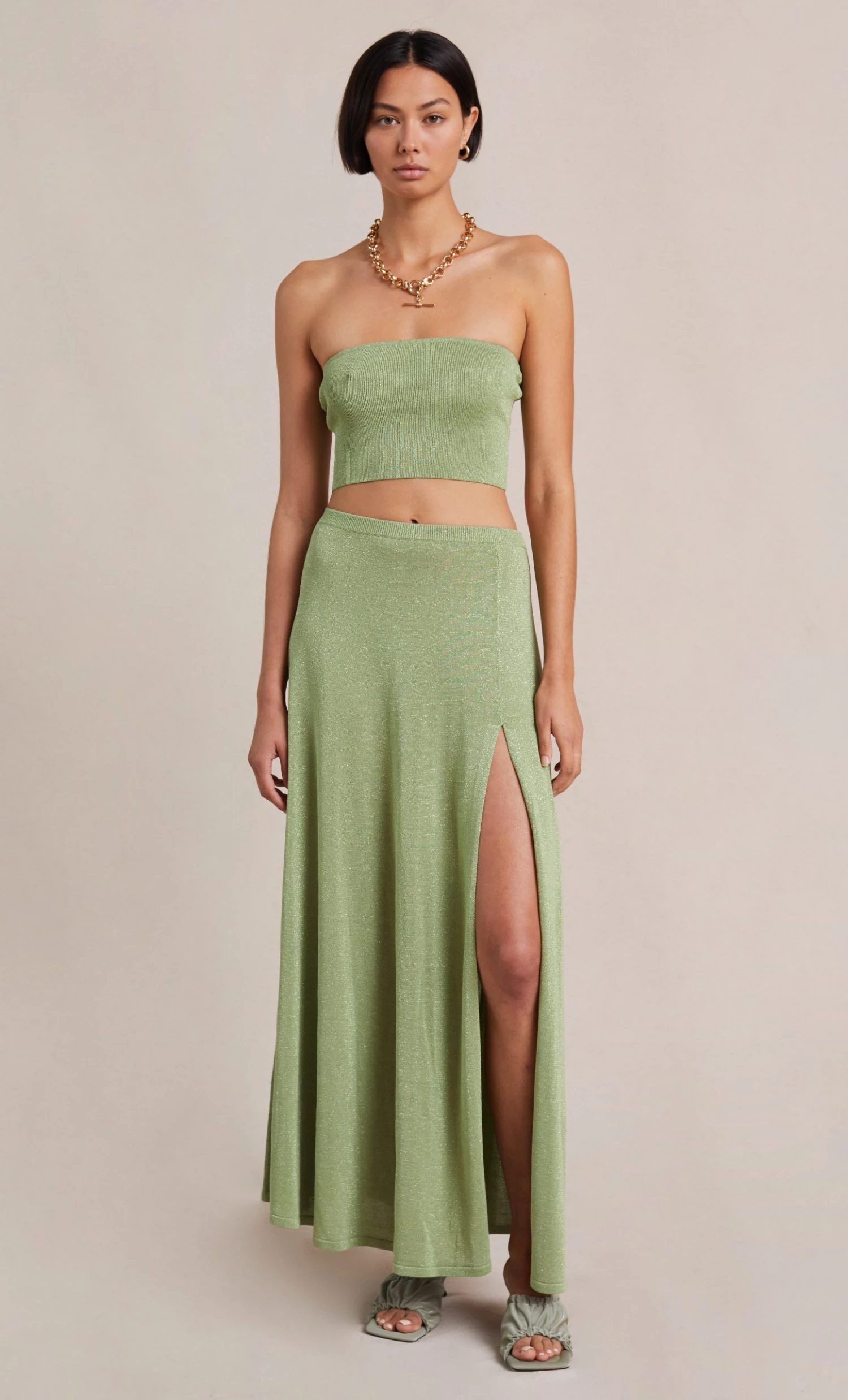 Bec&Bridge INDYA KNIT MAXI SKIRT - PISTACHIO Bottoms 2 Bec&Bridge INDYA KNIT MAXI SKIRT - PISTACHIO Bottoms