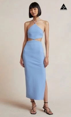 Bec&Bridge Dresses IRIS HALTER MIDI DRESS - MALIBU BLUE
