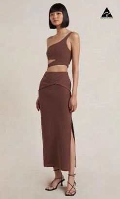 Bec&Bridge IVY SKIRT - DARK CHOCOLATE Bottoms