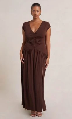 Bec&Bridge GIANNA MAXI DRESS - CHOCOLATE NEW