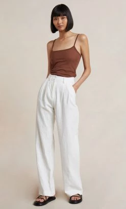 Bec&Bridge Tops KNIT SINGLET - BROWN