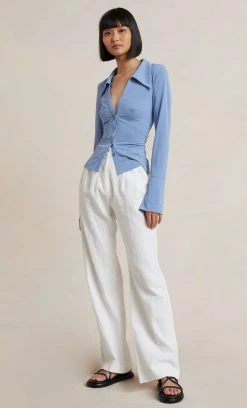 Bec&Bridge Tops MYLA LONG SLEEVE SHIRT - DUSK BLUE