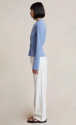 Bec&Bridge Tops MYLA LONG SLEEVE SHIRT - DUSK BLUE