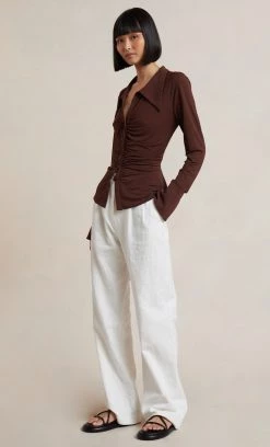 Bec&Bridge Tops SYLVIA LONG SLEEVE TOP - CHOCOLATE