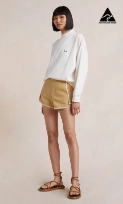 Bec&Bridge Bottoms ROBERTA CONTRAST SHORT - SAND