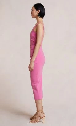 Bec&Bridge NEW KARINA TUCK MIDI DRESS - PINK