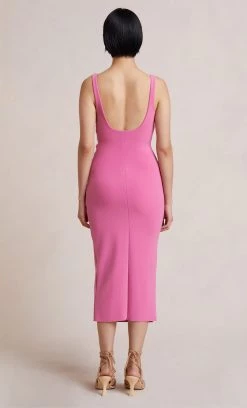Bec&Bridge NEW KARINA TUCK MIDI DRESS - PINK