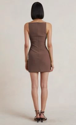 Bec&Bridge CLOVER MINI DRESS - DARK CHOCOLATE NEW