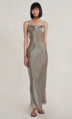 Bec&Bridge FLEUR MAXI DRESS - IRRIDESCENT SILVER