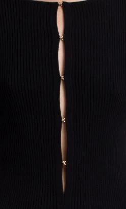 Bec&Bridge SAPPHIRA KNIT LONG SLEEVE MINI DRESS - BLACK