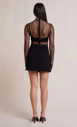 Bec&Bridge LACE RACER BODYSUIT - BLACK