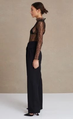 Bec&Bridge LACE RACER BODYSUIT - BLACK