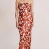 Bec&Bridge BLOSSOM STRAPLESS MAXI DRESS - RUST PRINT