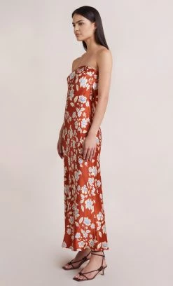 Bec&Bridge BLOSSOM STRAPLESS MAXI DRESS - RUST PRINT 7 Bec&Bridge BLOSSOM STRAPLESS MAXI DRESS - RUST PRINT