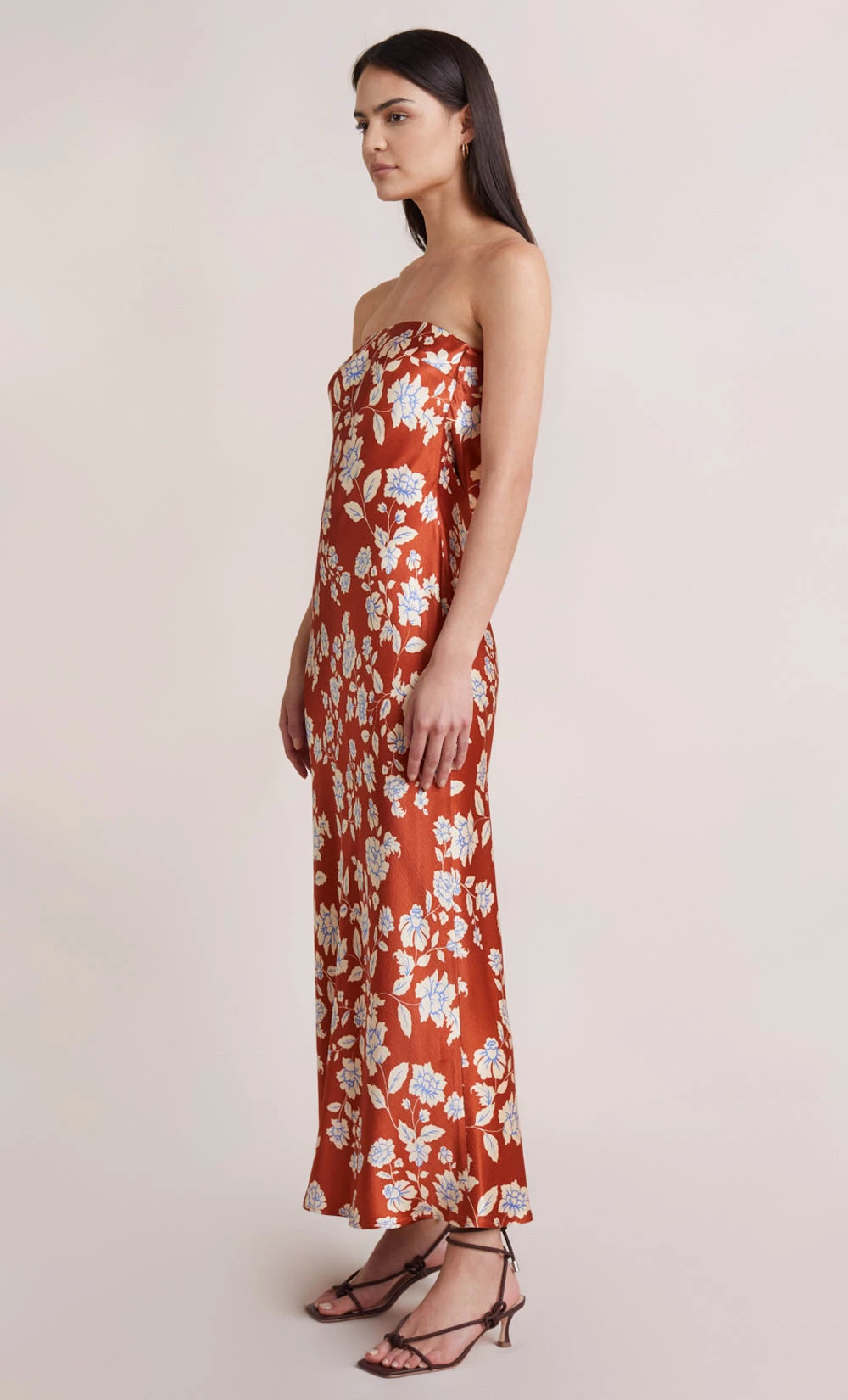 Bec&Bridge BLOSSOM STRAPLESS MAXI DRESS - RUST PRINT 3 Bec&Bridge BLOSSOM STRAPLESS MAXI DRESS - RUST PRINT