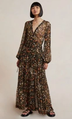 Bec&Bridge Dresses NIGHTSHADE LONG SLEEVE MAXI DRESS - PRINT
