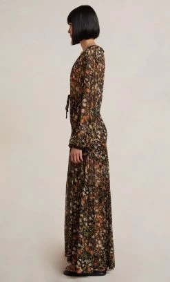 Bec&Bridge Dresses NIGHTSHADE LONG SLEEVE MAXI DRESS - PRINT