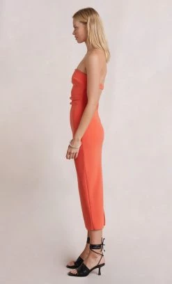 Bec&Bridge CECILY MIDI DRESS - BLOOD ORANGE