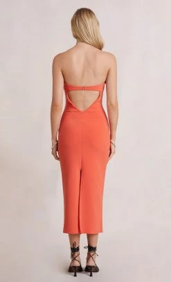 Bec&Bridge CECILY MIDI DRESS - BLOOD ORANGE