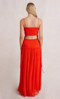 Bec&Bridge CHARLOTTE CUT OUT MAXI DRESS - FLAME NEW
